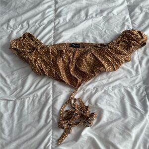 Streetwear Society Brown Polka Dot Crop Top